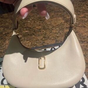 Marc Jacobs Cream Shoulder Bag with Gold Accent